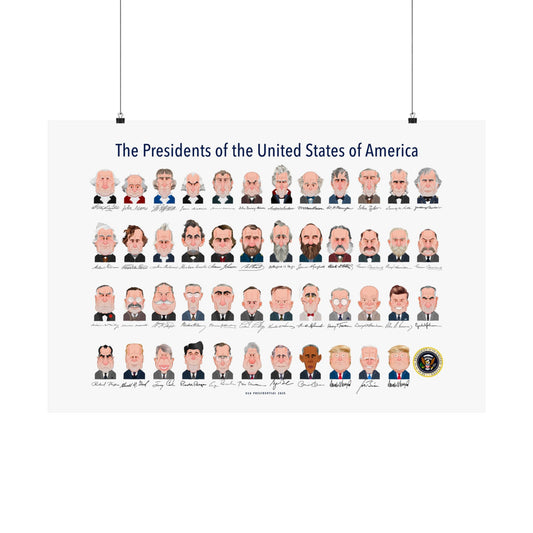Caricature U.S. Presidents Poster