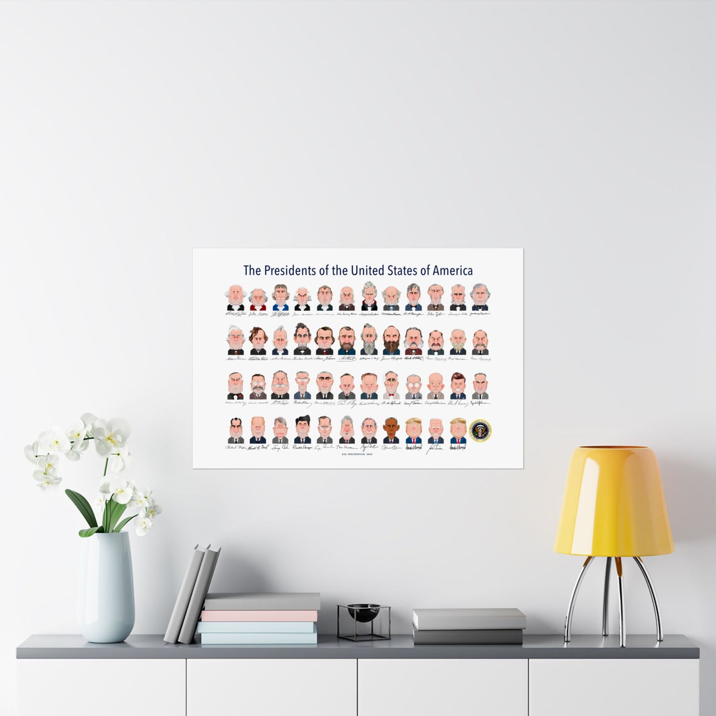 Caricature U.S. Presidents Poster