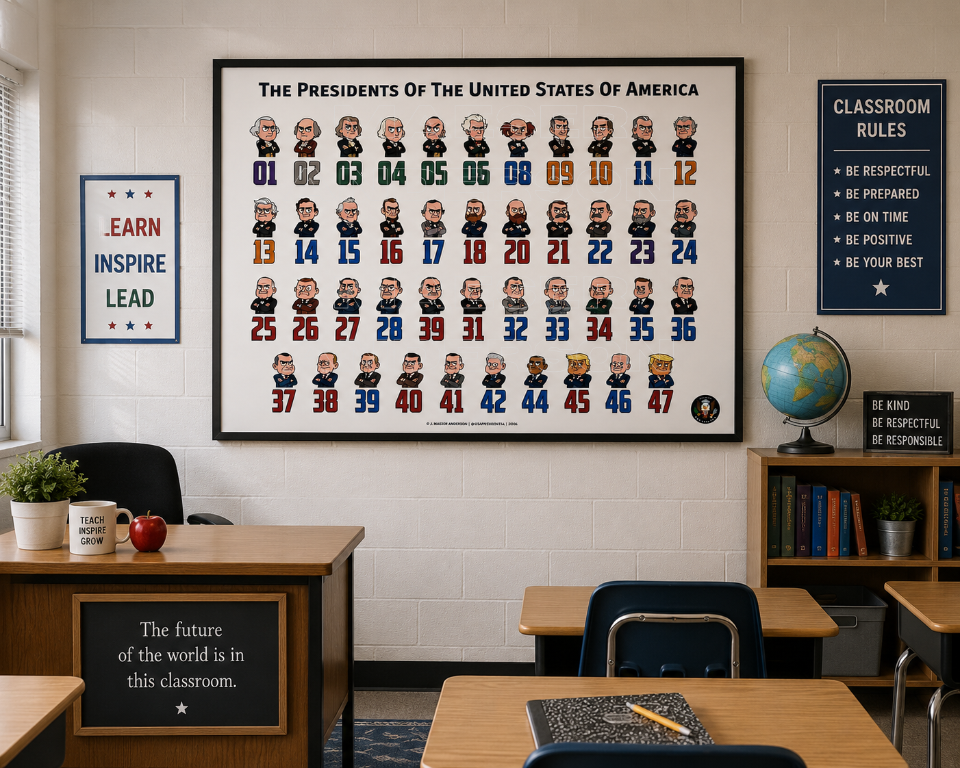 USA Presidential Numbers Poster - Digital Download
